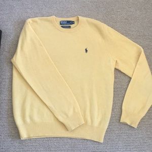 Polo Crewneck Yellow Wool Sweater